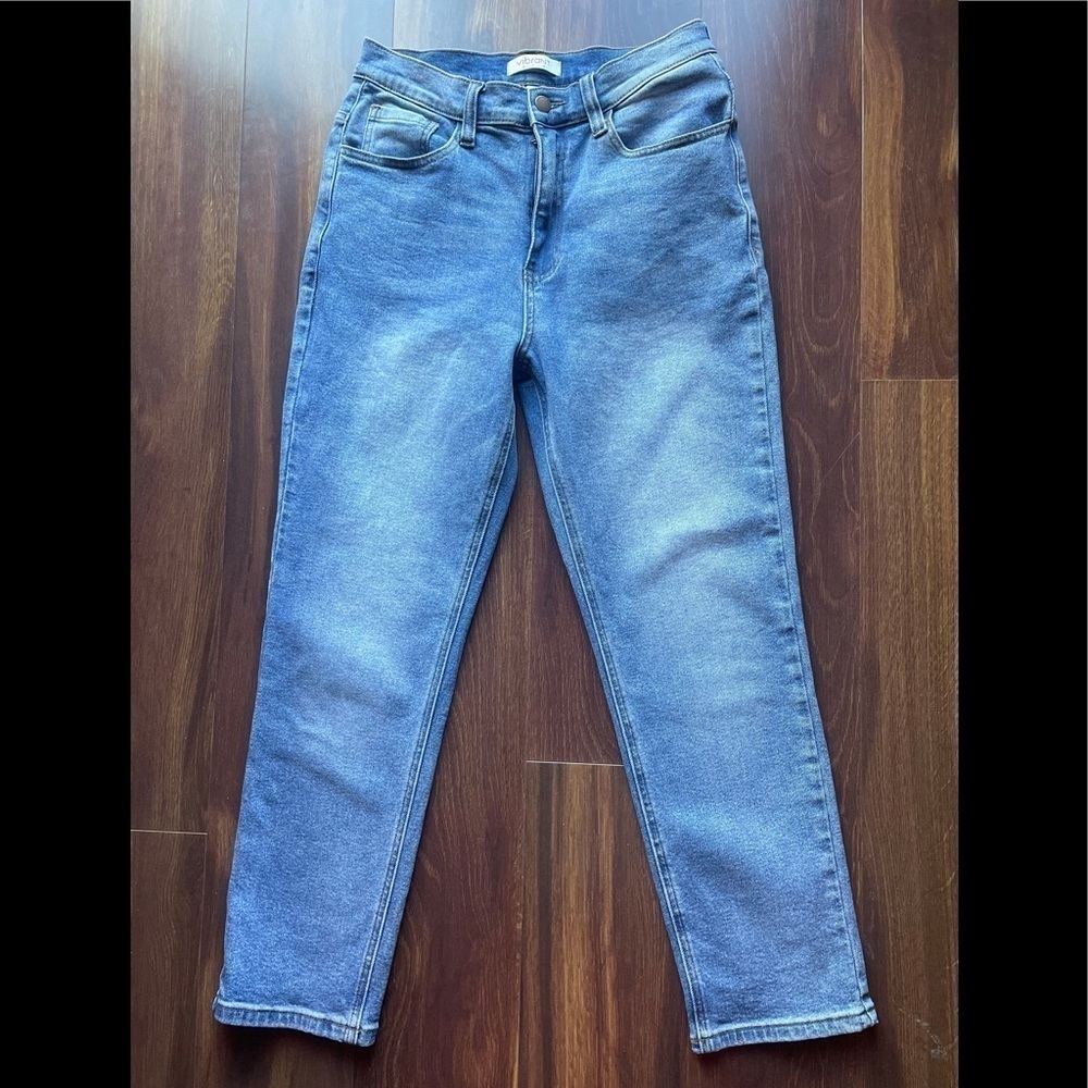 VIBRANT MIU Medium Washed Denim Jeans with Bling size 9 (W28)